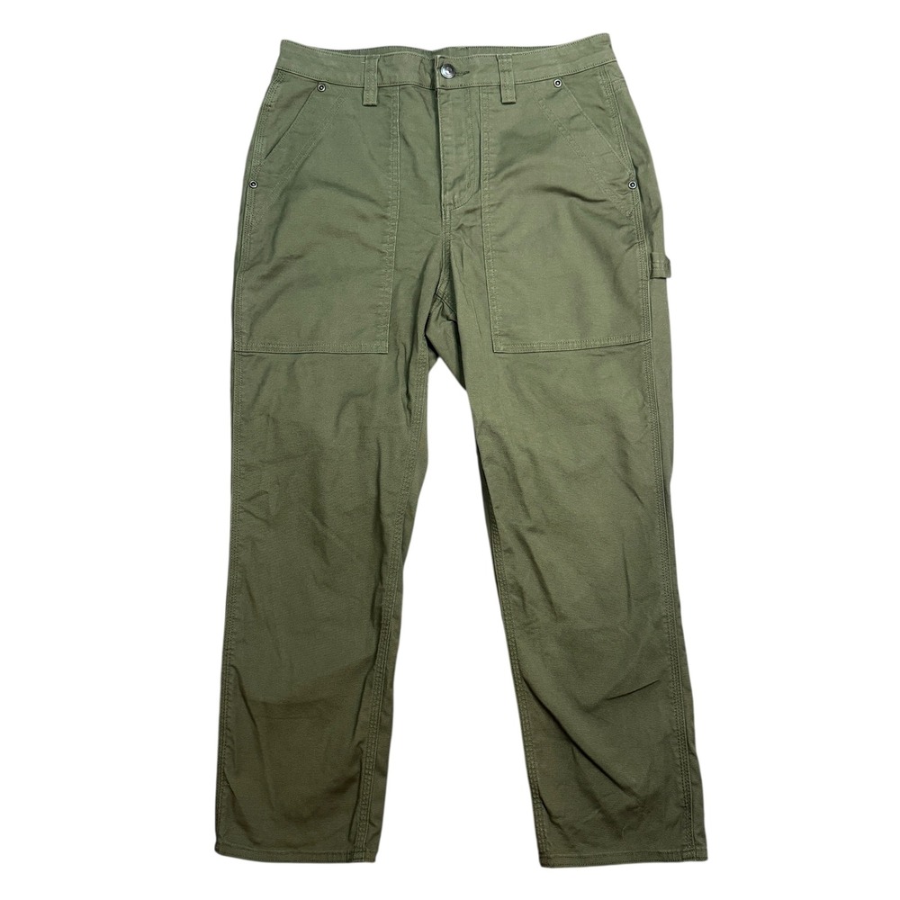Duluth Trading Co Womens Size 8 Work Utility Pants Olive Green‎ Cotton Blend - Picture 2 of 9